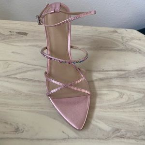 Villa Rouge new heels. Size 7.5. Pink with multi colored stones on straps.
